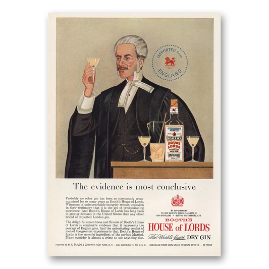 1957 House of Lords Evidence Is Most Conclusive Vintage Magazine Print Ad