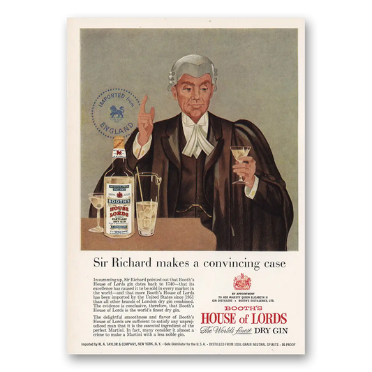 1957 House of Lords Sir Richard Makes Convincing Case Vintage Magazine Print Ad