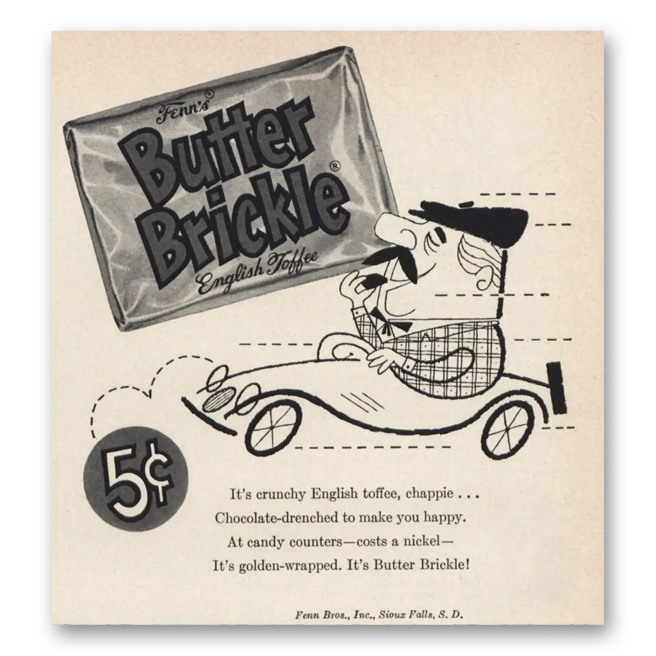 1957 Butter Brickle Crunchy English Toffee Vintage Magazine Print Ad