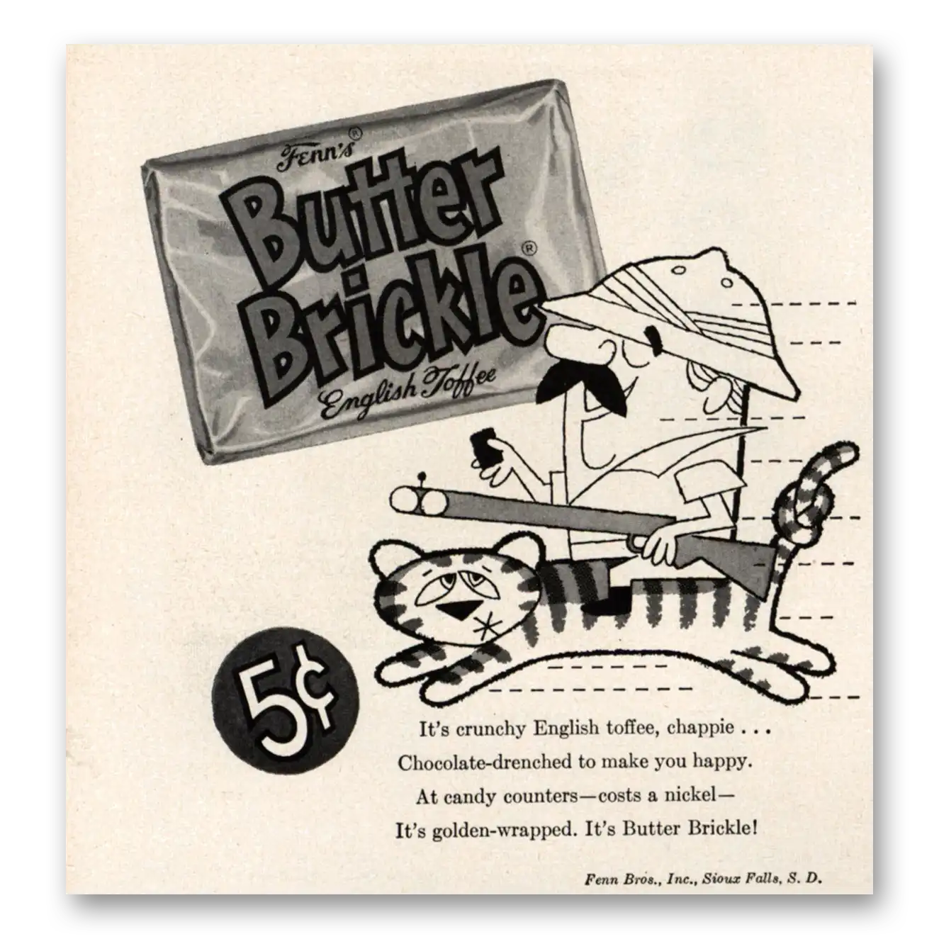 1957 Butter Brickle Crunchy English Toffee Vintage Magazine Print Ad