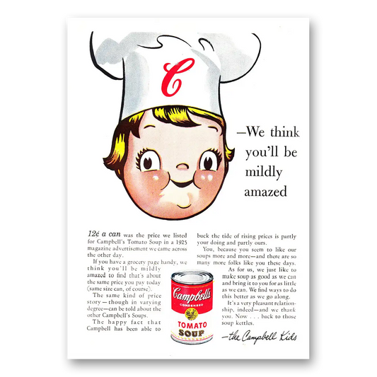 1957 Campbells Tomato Soup We Think Be Mildly Amazed Vintage Magazine Print Ad