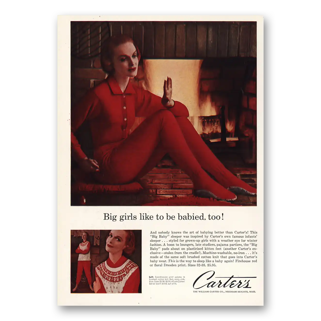 1957 Carters Clothing Big Girls Like To Be Babied Too Vintage Magazine Print Ad