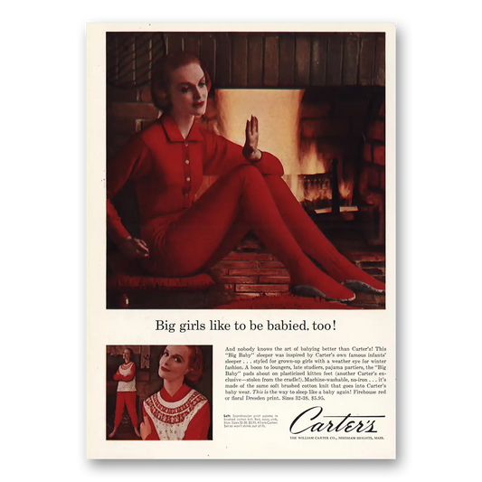 1957 Carters Clothing Big Girls Like To Be Babied Too Vintage Magazine Print Ad