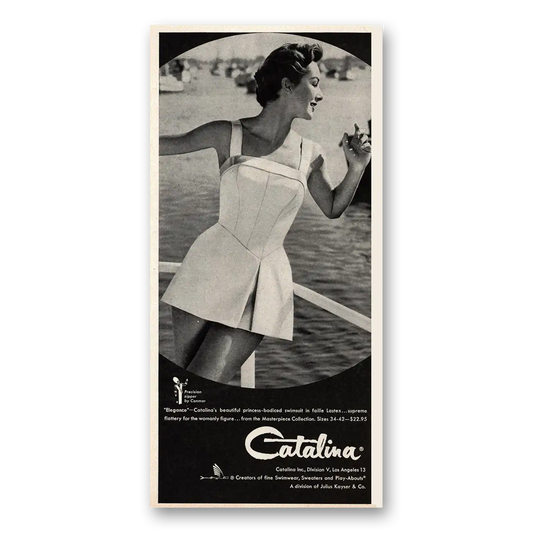 1957 Catalina Swimwear Elegance Princess Bodiced Vintage Magazine Print Ad