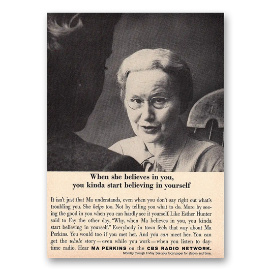 1957 Ma Perkins Promo When She Believes in You Ma Perkins Vintage Magazine Print Ad