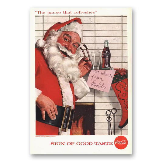 1957 Coca Cola Santa Letter Vintage Magazine Print Ad