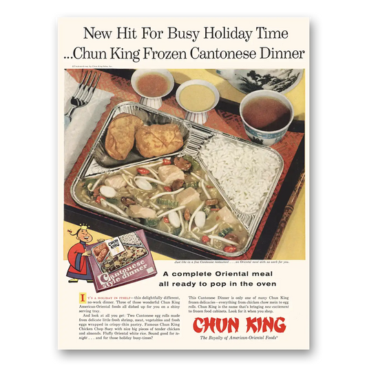 1957 Chun King Frozen Cantonese Dinner Vintage Magazine Print Ad