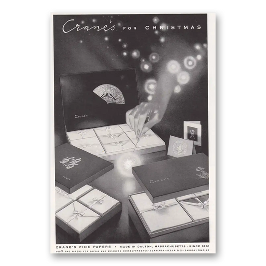 1957 Cranes Fine Papers Cranes for Christmas Vintage Magazine Print Ad