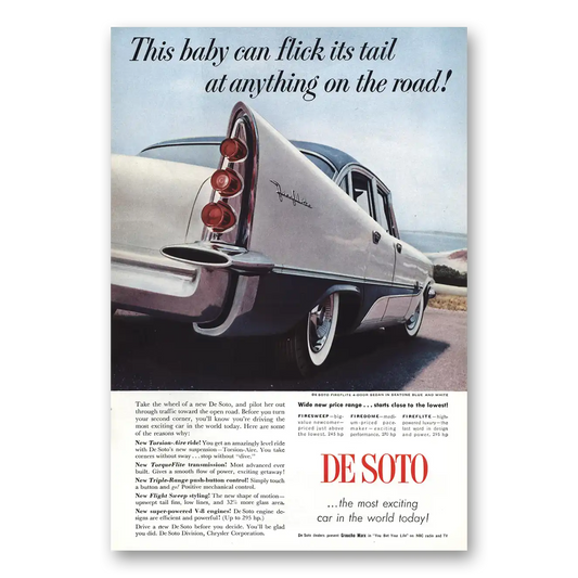 1957 DeSoto This Baby Can Flick Its Tail Vintage Magazine Print Ad