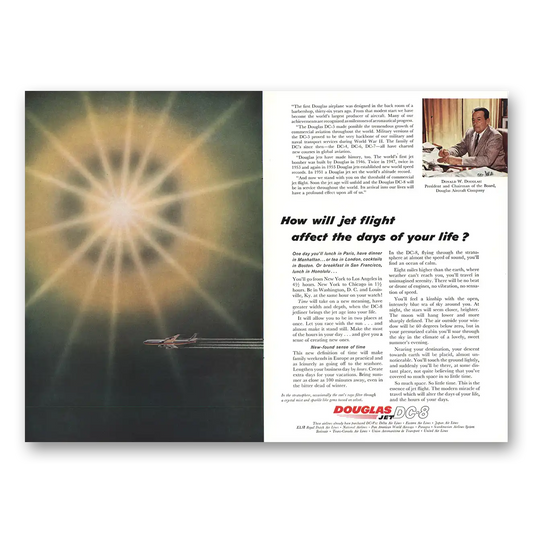 1957 Douglas Jet Flight Affect Days Of Your Life Vintage Magazine Print Ad