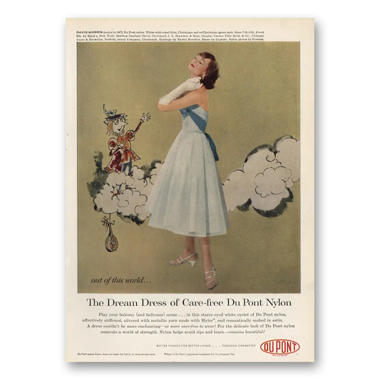 1957 DuPont Nylon Dream Dress David Morris Vintage Magazine Print Ad