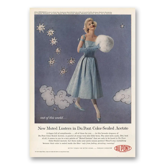 1957 DuPont Nylon Nylon Muted Lusters Will Steinman Vintage Magazine Print Ad