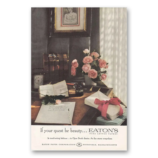 1957 Eaton Paper Your Quest Be Beauty Vintage Magazine Print Ad