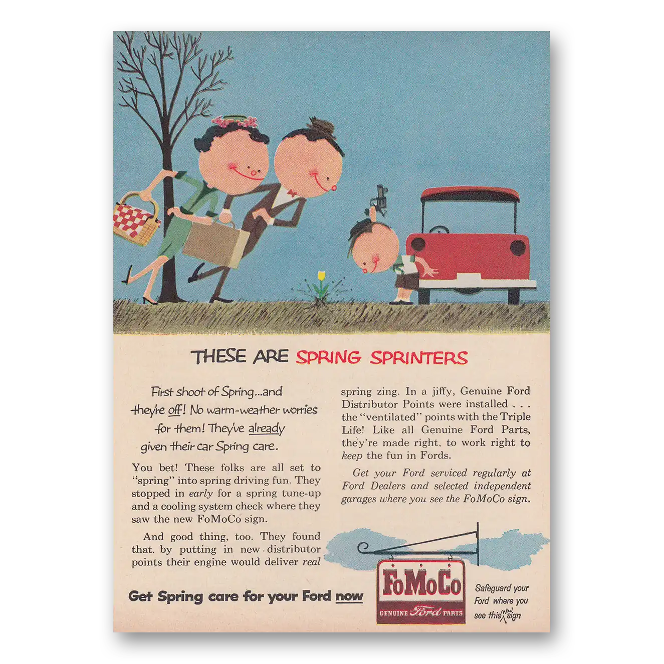 1957 FoMoCo These are Spring Sprinters Vintage Magazine Print Ad