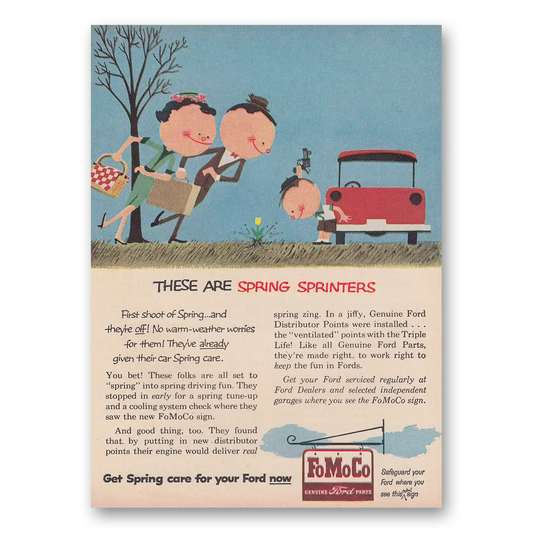 1957 FoMoCo These are Spring Sprinters Vintage Magazine Print Ad