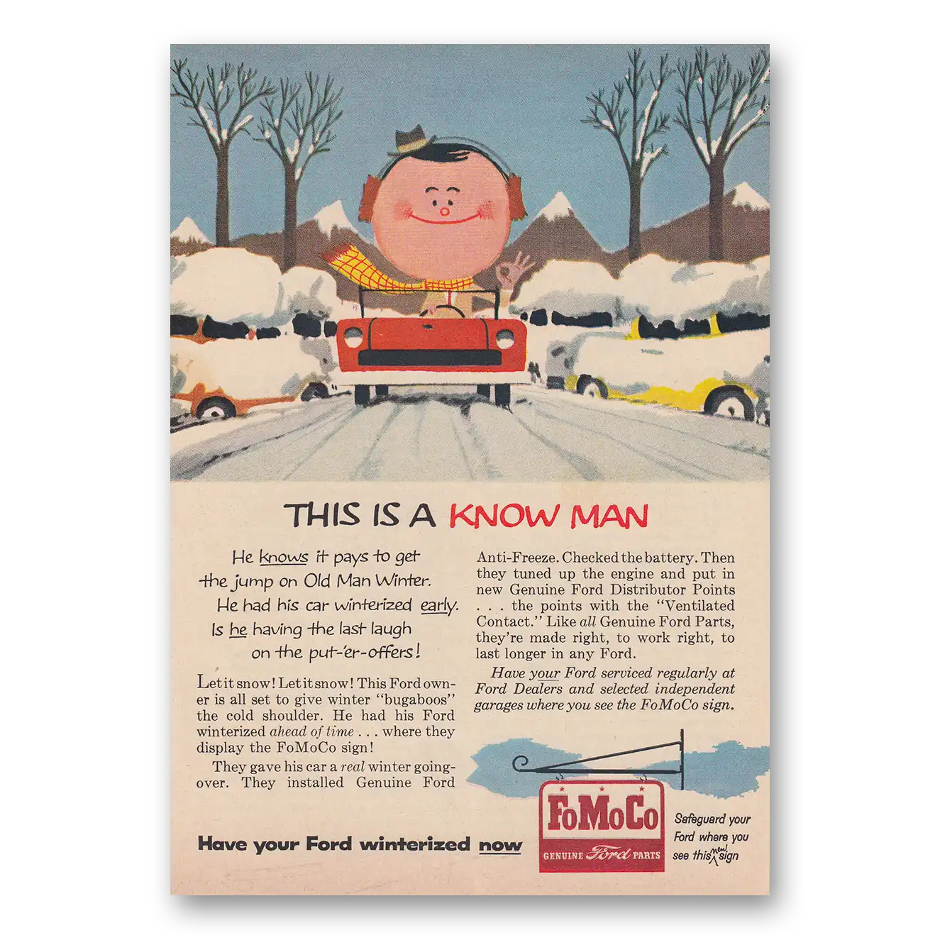 1957 FoMoCo This Is a Know Man Vintage Magazine Print Ad