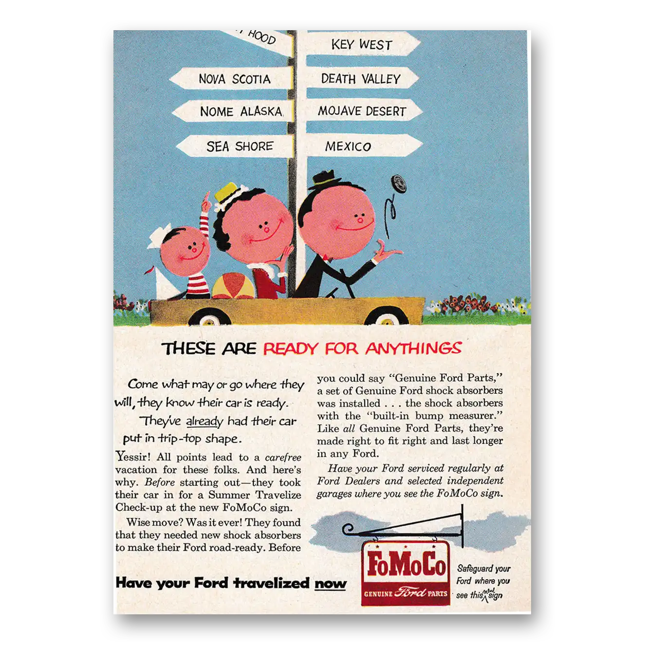 1957 FoMoCo These Are Ready for Anything Signs Vintage Magazine Print Ad