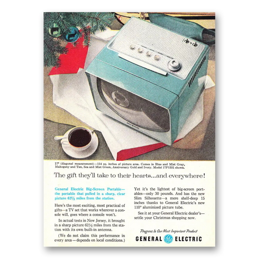 1957 General Electric Television Take to Their Hearts and Everywhere Vintage Magazine Print Ad