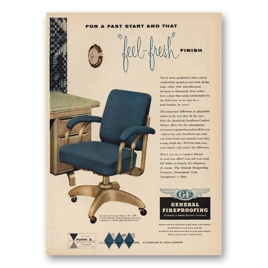 1957 General Fireproofing Feel Fresh Finish Vintage Magazine Print Ad