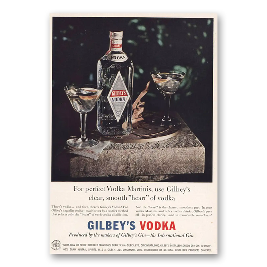 1957 Gilbeys Vodka Perfect Vodka Martinis Vintage Magazine Print Ad