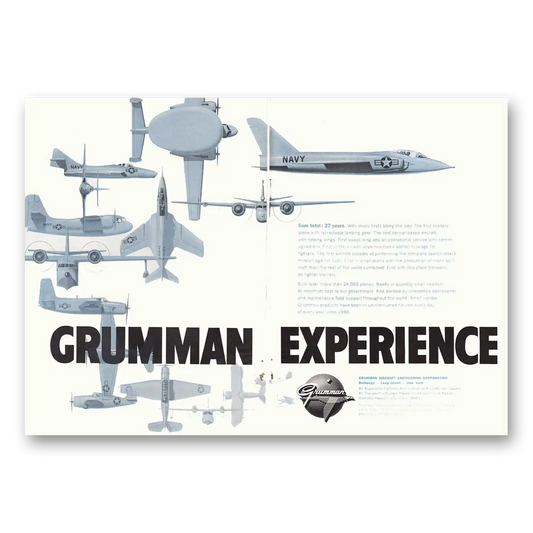 1957 Grumman Experience Vintage Magazine Print Ad