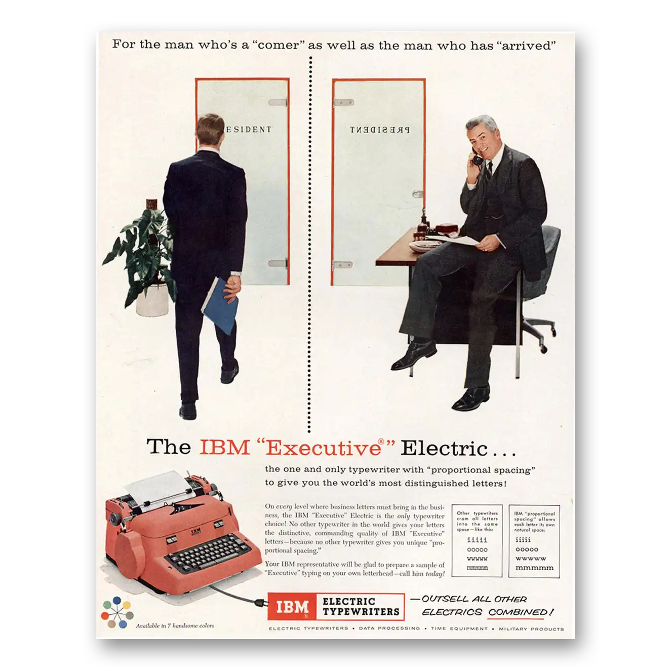 1957 IBM Executive Typewriter Executive Vintage Magazine Print Ad