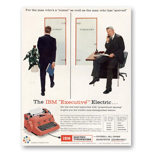 1957 IBM Executive Typewriter Executive Vintage Magazine Print Ad