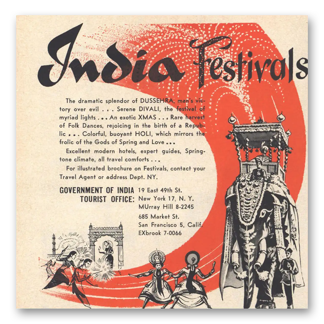 1959 India India Festivals Vintage Magazine Print Ad