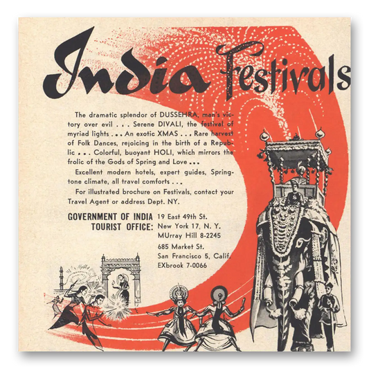 1959 India India Festivals Vintage Magazine Print Ad