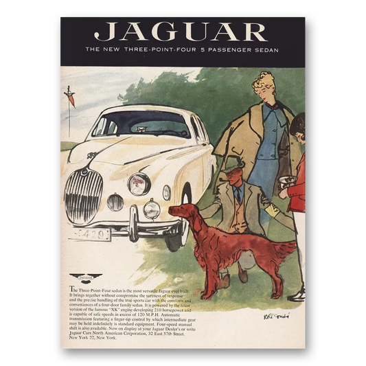 1957 Jaguar 3.4 Sedan Three Point Four Passenger Sedan Vintage Magazine Print Ad