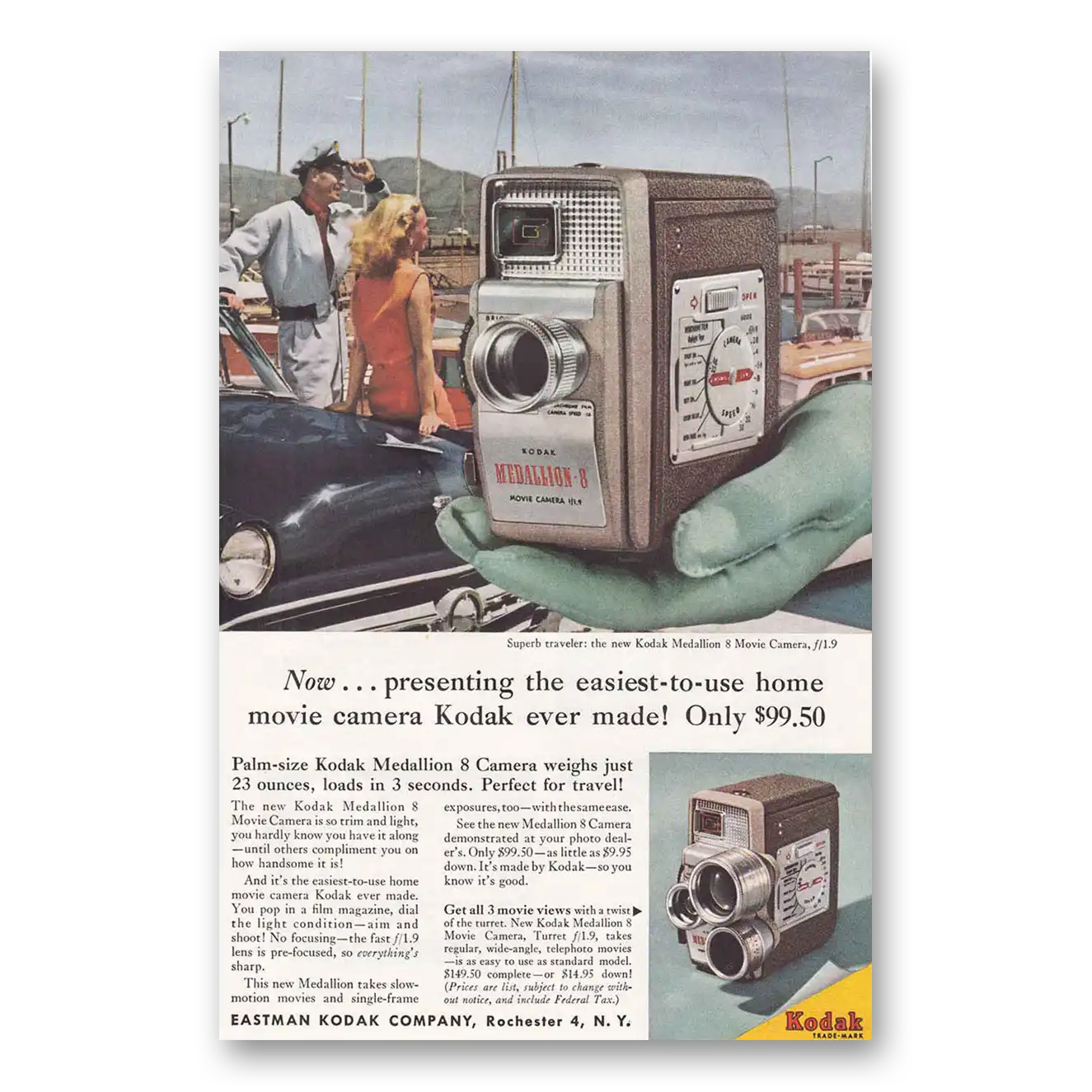 1957 Kodak Movie Camera Easiest to Use Home Movie Camera Vintage Magazine Print Ad