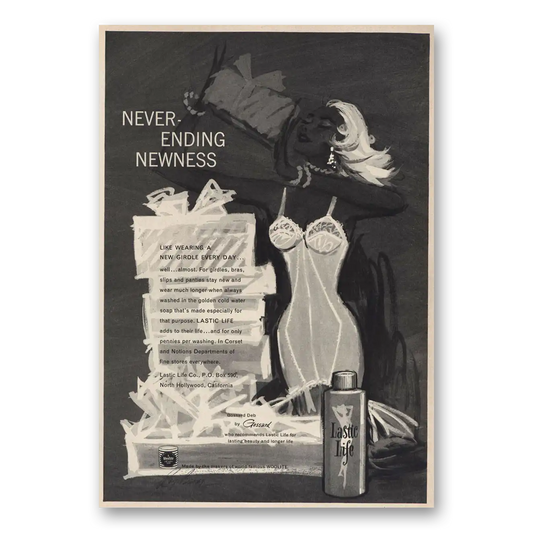 1957 Lastic Life Never Ending Newness Vintage Magazine Print Ad