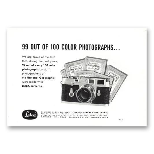 1957 Leica Cameras 99 Out of 100 Color Photographs Vintage Magazine Print Ad