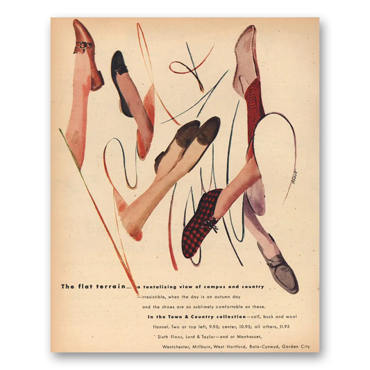 1957 Lord & Taylor The Flat Terrain Vintage Magazine Print Ad