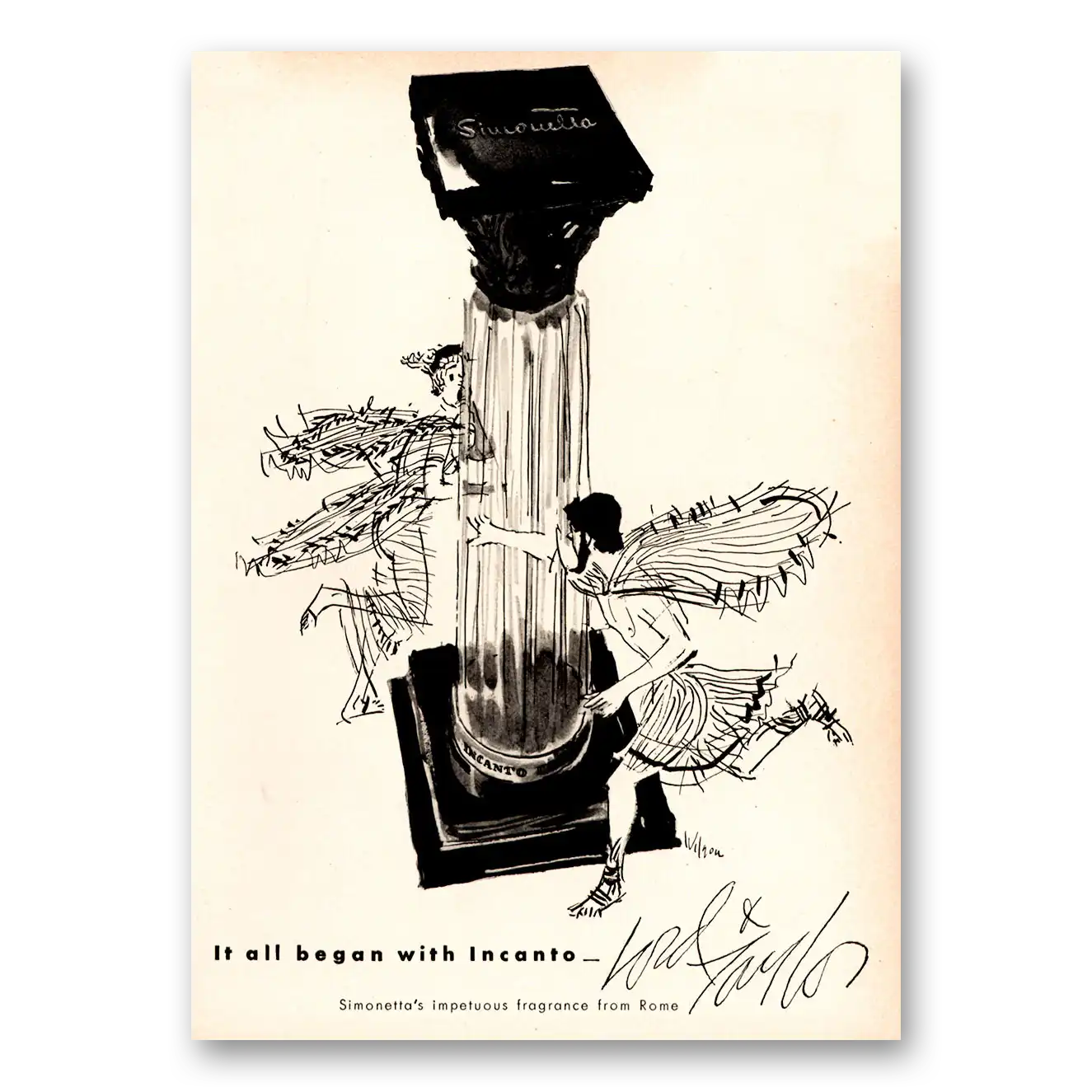 1957 Lord & Taylor All Began With Incanto Vintage Magazine Print Ad