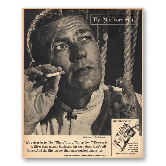 1957 Marlboro The Marlboro Man Vintage Magazine Print Ad