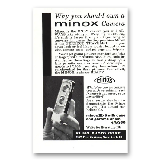 1957 Minox Camera Why You Should Own Vintage Magazine Print Ad