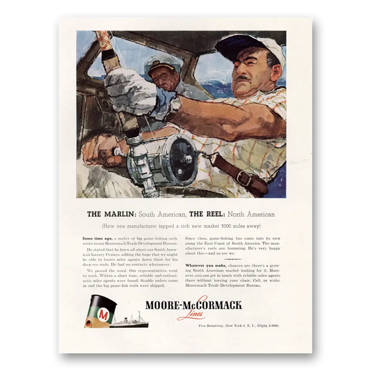 1957 Moore McCormack Lines Marlin South American Vintage Magazine Print Ad