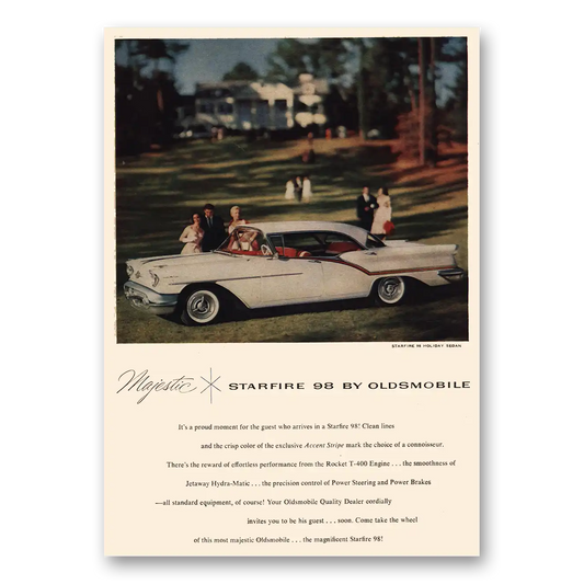 1957 Oldsmobile Starfire Majestic Vintage Magazine Print Ad