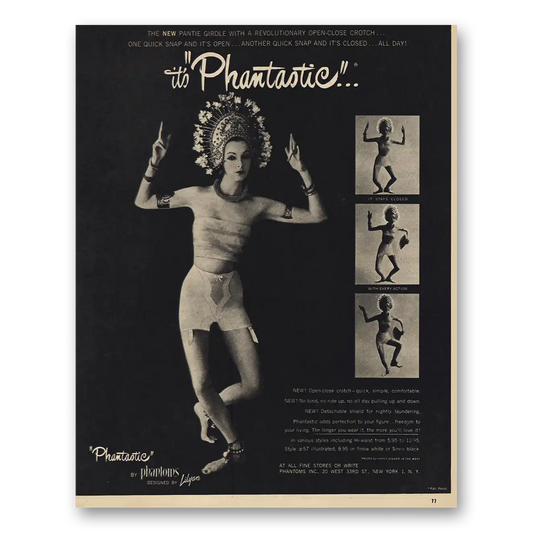 1957 Phantastic Phantoms Pantie Girdle Vintage Magazine Print Ad