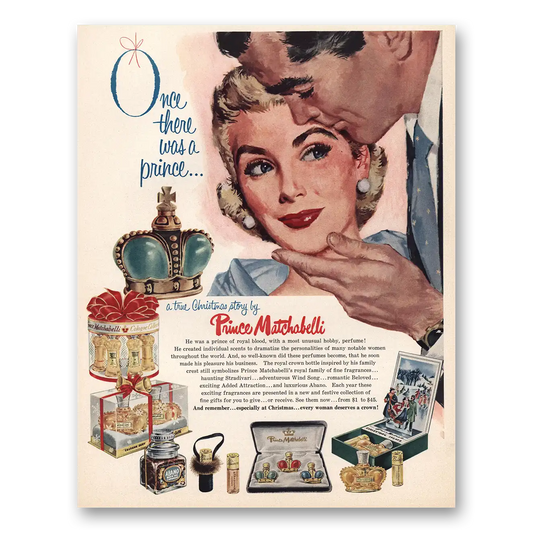 1957 Prince Matchabelli Once There Was a Prince Vintage Magazine Print Ad