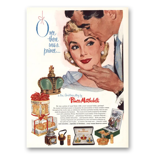 1957 Prince Matchabelli Perfume Once There Was a Prince Vintage Magazine Print Ad