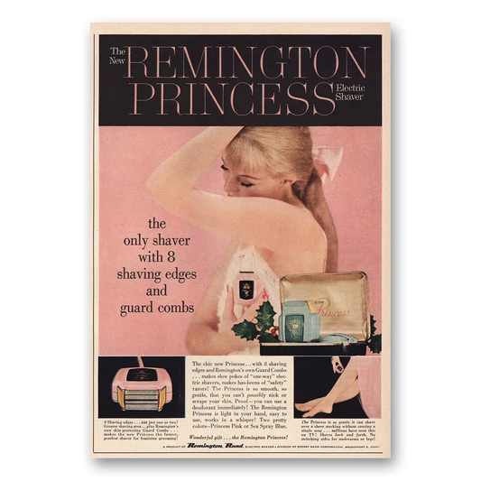 1957 Remington Princess Shaver Only Shaver With 8 Shaving Edges Vintage Magazine Print Ad