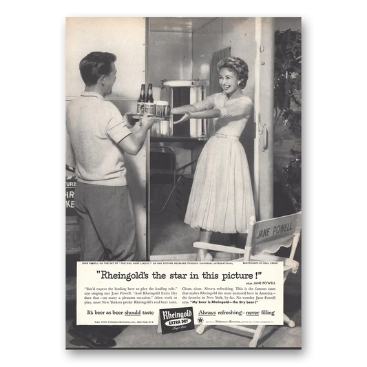 1959 Rheingold Beer Jane Powell Star In This Picture Vintage Magazine Print Ad