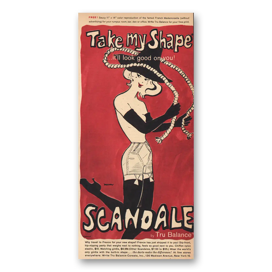 1957 Scandale Take My Shape Vintage Magazine Print Ad