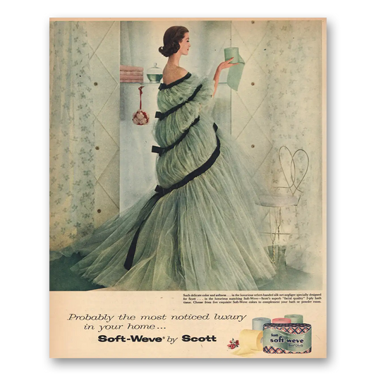 1957 Soft Weve Tissue Most Noticed Luxury In Your Home Vintage Magazine Print Ad