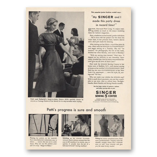 1957 Singer Sewing Centers My Singer and I Vintage Magazine Print Ad