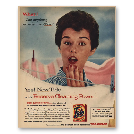 1957 Tide Detergent Can Anything Be Better Vintage Magazine Print Ad