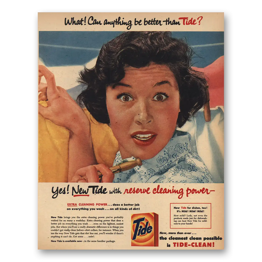 1957 Tide Detergent Can Anything Be Better Than Tide Vintage Magazine Print Ad