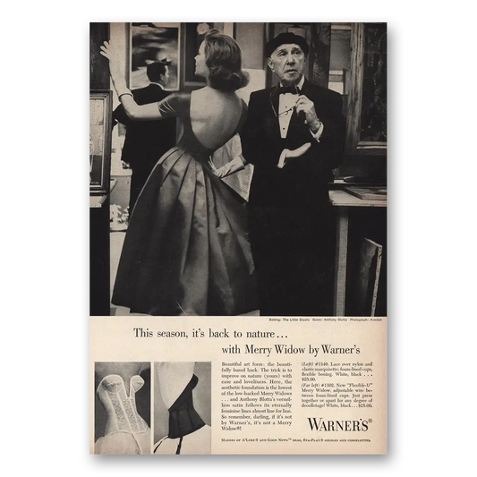 1957 Warners Undergarments Merry Widow This Season Back to Nature Vintage Magazine Print Ad